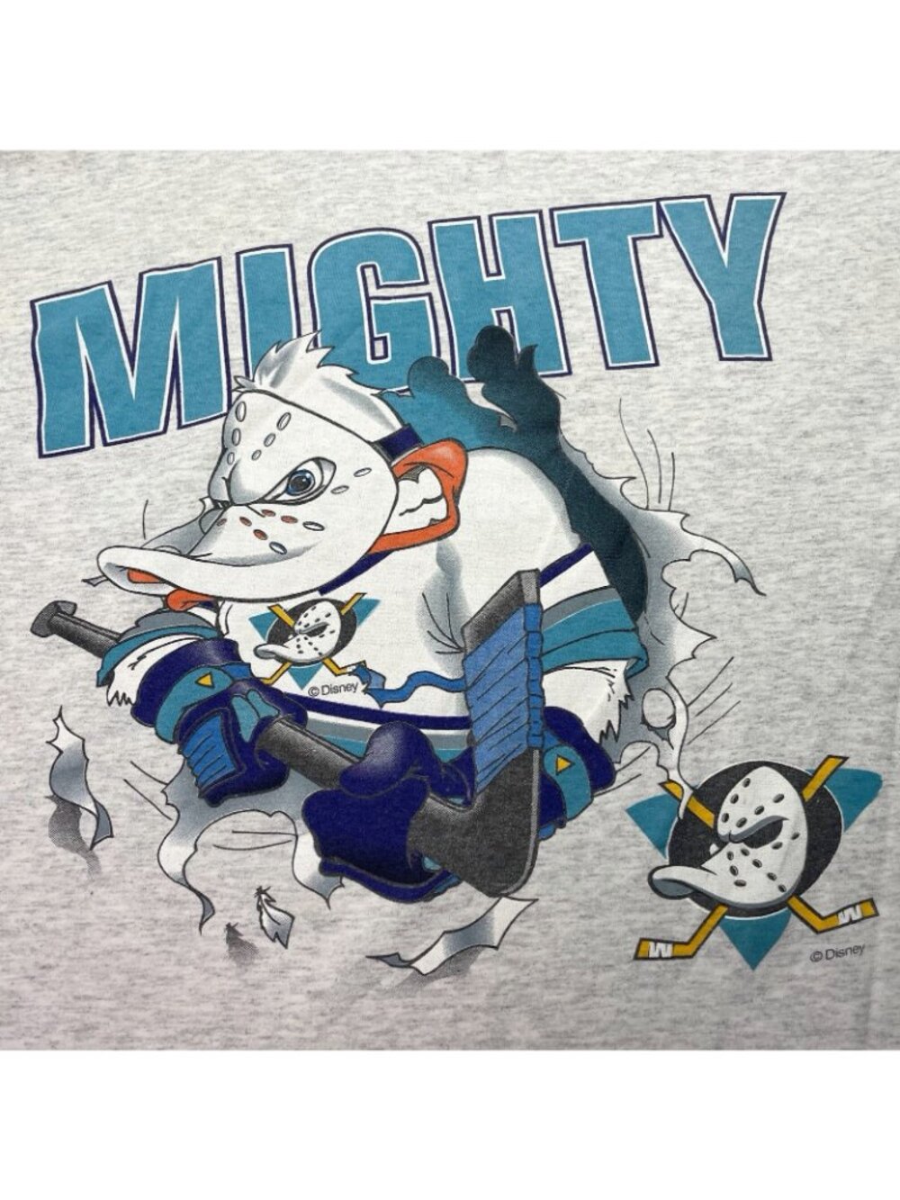 Vintage 90's Nutmeg USA Anaheim Mighty Ducks Disney NHL T-Shirt Men's L - Picture 2 of 15
